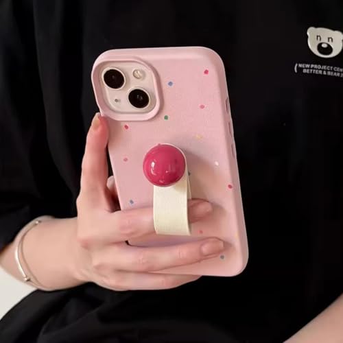 Image of Peeperly Back Cover Case for iPhone 13 Pro Max Scratch Resistant Anti-Slip TPU Shockproof Protective Durable Polka Dot Ball Ring Holder Case for Girls & Women