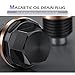 Ferianl M12 x 1.5 Magnetic Oil Drain Plug, Stainless Steel Oil Pan Drain Nut Bolt with Copper Crush Washer, Compatible with BMW, Benz (Black)