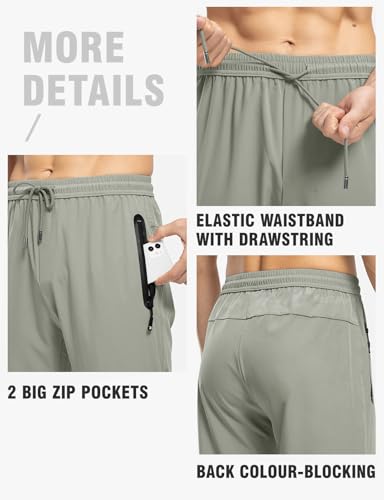 Image of TBMPOY Men's Outdoor Lightweight Hiking Mountain Pants Running Active Jogger Pants