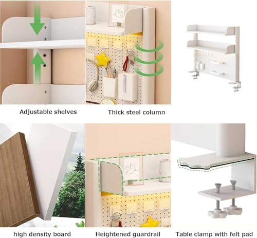 Scrivania nizer ed estensore – Postazione di lavoro per home office, pannello privacy gaming, accessori da scrivania per computer, sistema di scaffali desktop per spazio di lavoro efficiente
