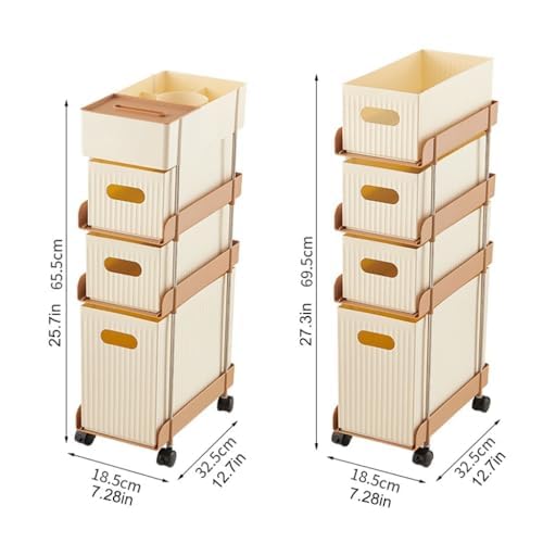 Rollwagen – 3-stöckige, platzsparende mobile Snack-Aufbewahrungslösung für Küche und Büro – ausziehbares Design für einfachen Zugang und vielseitige Organisation