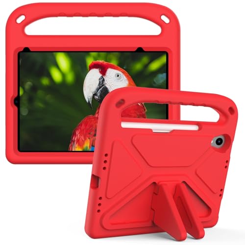 Étui iPad Mini 6 rouge anti-chute solution transport mains libres avec support