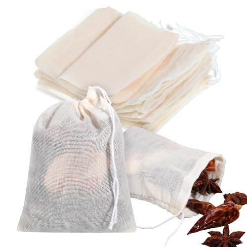 10 Stück Gewürzsäckchen Teebeutel für Losen Tee 8 x 10 cm Baumwollsäckchen zum Befüllen für Imbisse Gewürze Losen tee Obsttee Kaffee Seife Kunsthandwerk