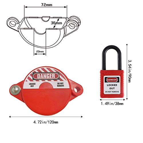 Anpatio 1-2.5 Inches Rotating Gate Valve Lockout Plastic Outdoor Water Hose Protector Cover Door Knob Covers Babyproof With Safety Padlock For Faucet Knob, Spigot And Various Gas Storage Tanks #TOP1
