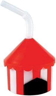 Big Top Plastic Cups with Straw,12 pack
