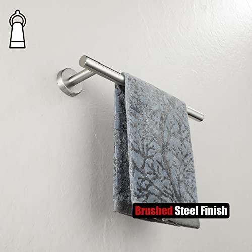 Jqk Hand Towel Holder Towel Ring, Thicken 0.8Mm 304 Stainless Steel Bathroom Hand Towel Bar, 12 Inch Wall Mount Towel Rack Hanger, Brushed Steel, Thh110L12-Bn #TOP3