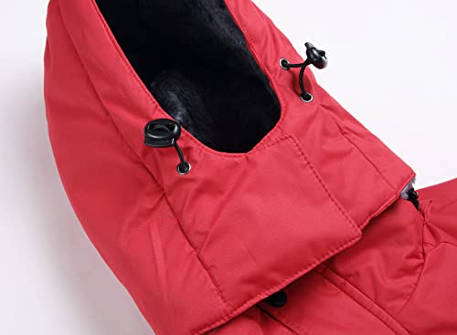 Keevoom Boy'S Waterproof Ski Jacket Winter Warm Thick Snow Coat Windproof Fleece Kids Outdoor Hooded Snowboard Jackets Red Size 4-5 thumb #3