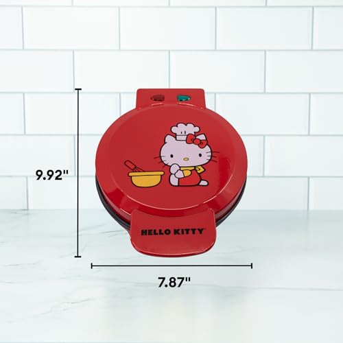 Image of Uncanny Brands Hello Kitty Red Waffle Maker - Make Hello Kitty Waffles - Kitchen Appliance