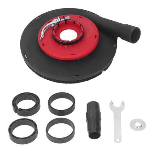 Angle Grinder Dust Shroud, Red Black 9 Inch Appearance Grinding Dust Shroud with Easy Installation for Polishing Stone Floor Concrete