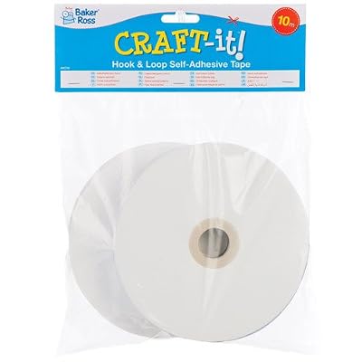 Baker Ross AV238 Hook & Loop Self Adhesive Tape 10m, Arts and Crafts Supplies for Kids