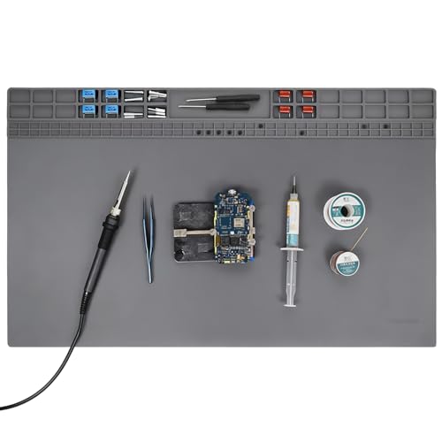 Tapis de Soudure, Tapis Antistatique Extra Large 60 x 35 cm avec Échelle et Position de Vis pour Souder pour une Variété de Réparations Électroniques