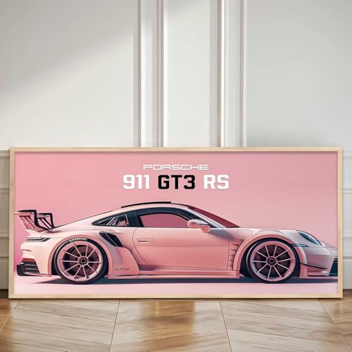 Image of kotart Big Porsche 911 GT3RS Car Framed Posters Gift Items for Boys Room Wall Decoration Bedroom Living Room Office Studio Decor | Car Poster Frame for Wall Decor Set Of 1 Size (13 x 25 inch)