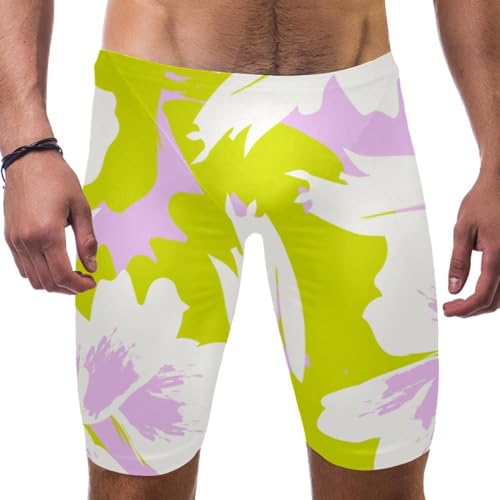 Traje de baño para hombre de flores amarillas ideal para natación y entrenamientos