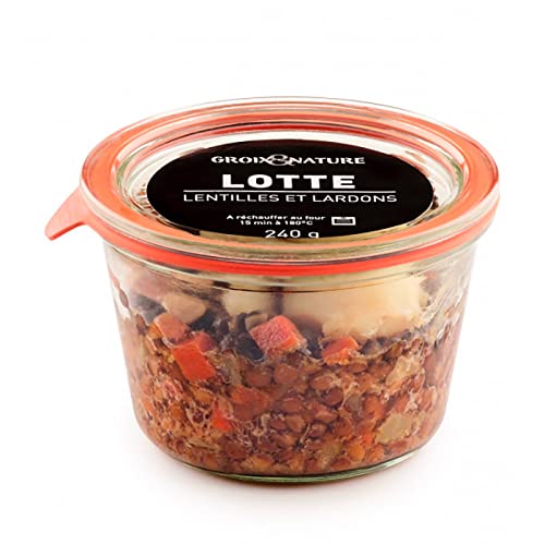 Monkfish with lentils and bacon, 240g