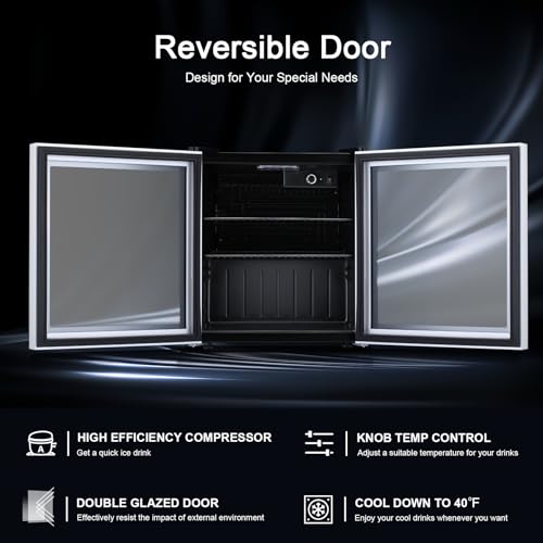 Antarctic Star W580042 Mini Fridge Cooler - 60 Can Beverage Refrigerator Glass Door thumb #3