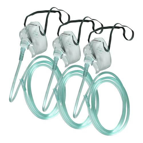 DWCHECK 3 Pack Oxygen Mask for Face Adult with 7 Ft...