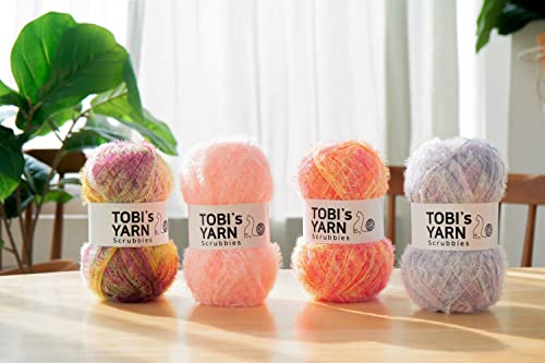 Tobi'S Yarn MULTI001 Scrubby Yarn Bundle - Big 80G (2.82 Oz) Per Skein Of Assorted Color Sparkle Yarn For Dishcloths, Exfoliating Washcloths thumb #1