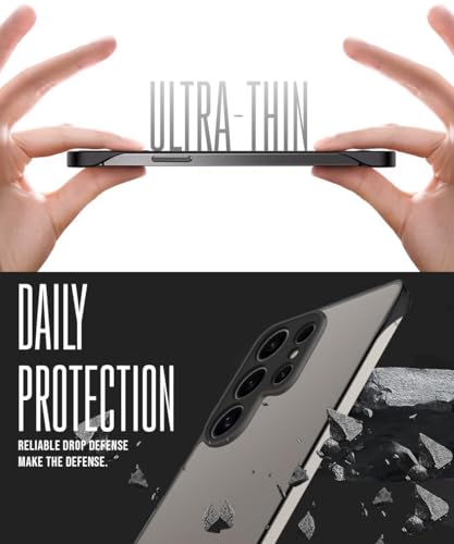 Image of WOW IMAGINE Hybrid Ultimate Back Case for Samsung Galaxy S24 Ultra 5G | Lightweight Frameless Design with Full Protection | Shockproof Ultra Slim | Translucent PC & TPU Mobile Cover -Black