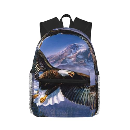 Sac à dos ordinateur portable imprimé aigle noir pour voyage et travail
