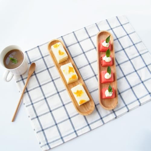 Plato rectangular de sushi de madera KESYOO 26x7cm miniatura 2