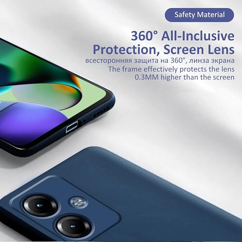 Image of Knotyy Ultra Soft Rubberised Back Cover for Motorola Moto G54 5G | Inner Velvet Fabric Lining | Matte Silicone Flexible |Raised Bumps for Camera & Screen Protection Back Case Cover - Blue