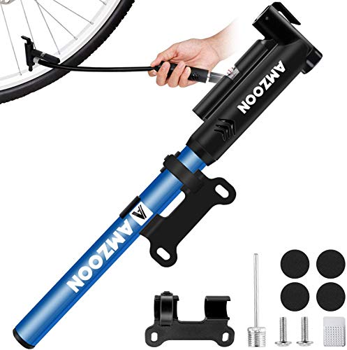 AMZOON Fahrradpumpe Luftpumpe Fahrrad Alle Schrader Presta Ventile Fahrradluftpumpe Mini Pumpe Handpumpe Für MTB Zubehör Rennrad Bike BMX Bicycle Balls Air Pump Mit Fahrrad Werkzeug Set