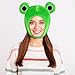 Amosfun Cute Plush Frog Hat Big Eye Frog Cap Funny Hat for Halloween Novelty Party Dress up Cosplay Costume