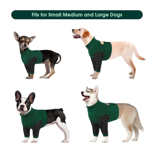 Image of Kuoser Dog Recovery Suit for Front Legs, Elbow Protector and Joint Sleeve - Prevent Licking Wound, Cone Alternative - Green M