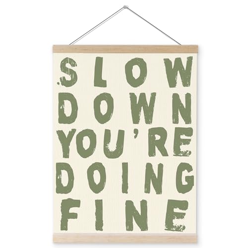 YQDEJ Inspirational Wall Decor, Slow Down You're Doing Fine Retro...