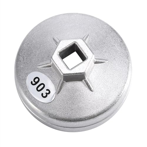 urhep 74mm 14 Flöte Ölfilterschlüssel Steckschlüssel Entferner Werkzeug Aluminiumlegierung Silber Kompatibel Mit Autowerkzeug