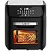 Bakaji Forno Friggitrice ad Aria Calda Frigge Cuoce Griglia Essicca Senza Olio Airfryer Capacità 12Lt Display LED Touch 12 Programmi Timer Regolazione Temperatura Potenza 1800W (Nero)