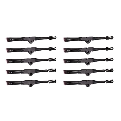 10 Uds Cepillo Plegable para Cejas Cepillo de pestañas para Cejas de Doble Punta Peine de pestañas Multiusos portátil para Maquillaje