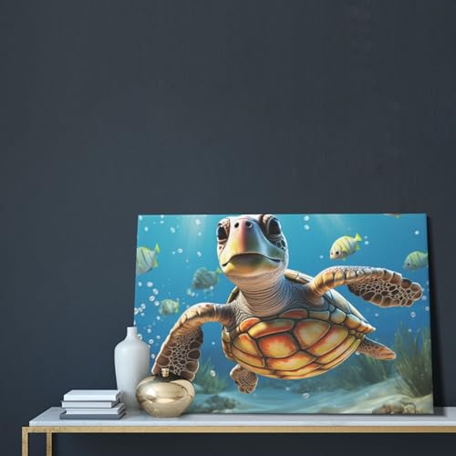 Impression sur toile de dessin animé tortue de mer HD 40x61 - 5