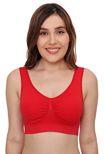 Image of Plumbury Women's Nylon Lightly Padded Wire Free Sports Bra