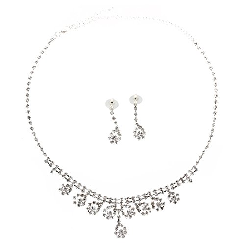 Kznifmk Juego de Collar y Pendientes de Cristal para Boda