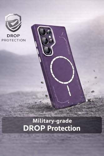 Image of DIZORO Premium Magnetic Case for Samsung S24 Ultra, [Military Grade Drop Protection][Fit for MagSafe], Slim Anti-Fingerprint & Soft Touch Full Body Protective Cover for Samsung S24 Ultra (Deep Purple)