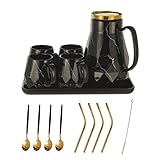 GHJETW - Ceramic teapot set with Infuser for Loose Tea, 45 Ounce Modern Porcelain Tea Pot with 4 Tea