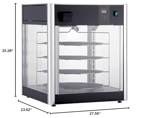 Image of Winco 18 inch Black Commercial Pizza Warmer