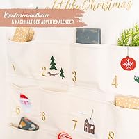 Papierdrachen Adventskalender 2026 - Wandteppich Beige + Gold – Ansicht 3