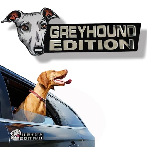 Image of Car Emblem: Dog Car Badge Laser Cutting Emblem Cool Decals Trucks German Shepherd Badge Corgi Edition Doodle Golden Retriever Vehicles Dachshund Addition Rottweiler (Greyhound)