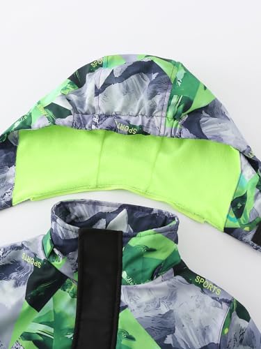 Image of Boys Rain Jacket Lightweight Waterproof Hooded Fleece Lined Raincoat Windbreakers