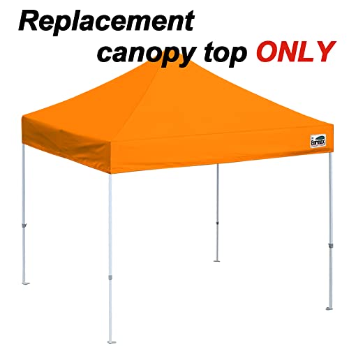 Image of Eurmax USA 10x10 Pop Up Canopy Replacement Top,Universal Instant Canopy Cover ONLY,Heavy Duty UPF 50+ UV Protection,Water & Wind Resistant Tarp,30+ Colors Available,Bonus 4 Sand Bags (Orange)