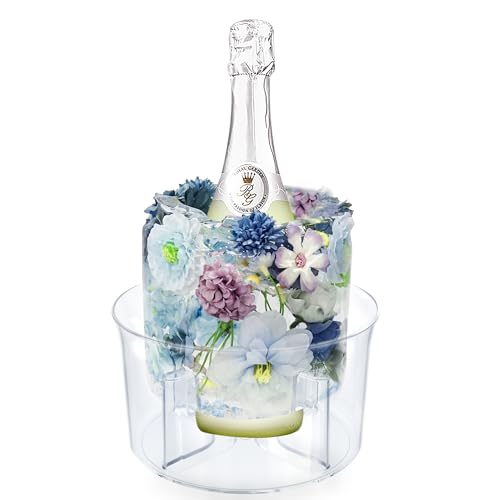 Ice Molds, Ice Bucket, Ice Mold Wine Bottle Chiller, DIY Champagne Cocktails Clear Bucket Freezer Chiller, Any Floral or Fruits Decoration for Party, Wedding and Celebration, Beautiful with Creative