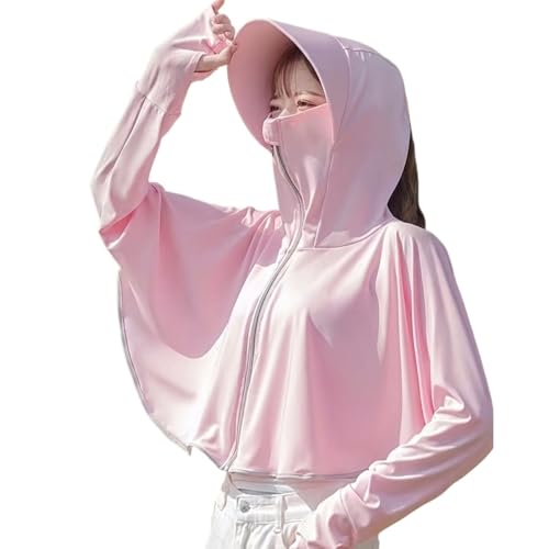 [Shiyato] ���b�V���K�[�h ���f�B�[�X UV�J�b�g �p�[�J�[ �Εt�� �ڐG�⊴ �Ђ��� ���Ă��~�� ���O���΍� �t�F�C�X�J�o�[�t�� �|���`�� �h���}���X���[�u �w���t�� �̌^�J�o�[ �^��