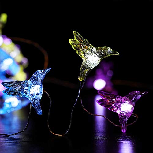 Wsgift Hummingbird Decorative String Lights, 13.85 Ft 40 Cool White Led Weatherproof Battery Operated 8 Modes Spring Fairy Lights For Holiday Parties Bedrooms Weddings Gardens With Remote And Timer #TOP3