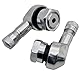 2x Motorrad Alu Winkelventil Silber 11,3mm Ventile Eckventile Ventil
