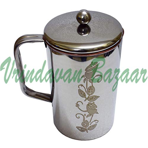 Carafe en acier cuivré pichet de table design bouteille réutilisable chic Vrindavan Bazaar - 2