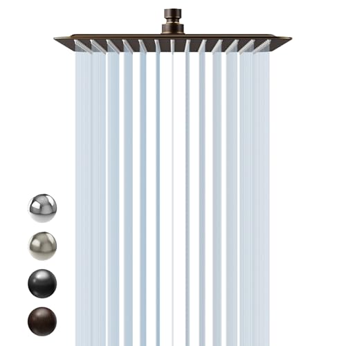 Image of SR SUN RISE 12 Inch Brass Rain Shower Head Oil Rubbed Bronze High Pressure Rainfall Showerhead Water Saving