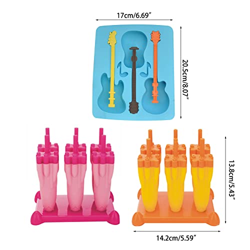 Molde de silicona para hielo con tapa y diseño guitarra miniatura 3