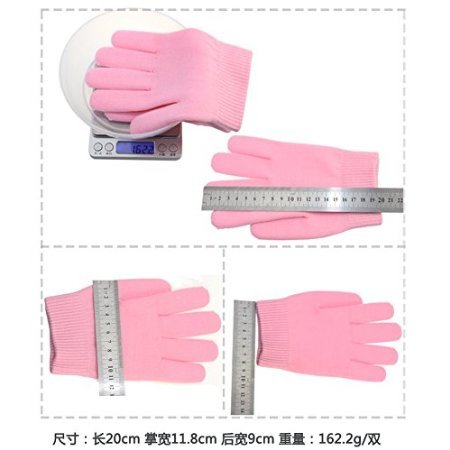 Importikah Pink Moisturize Gel Spa Gloves Soften Repair Cracked Skin Treatment (Pink) 3
